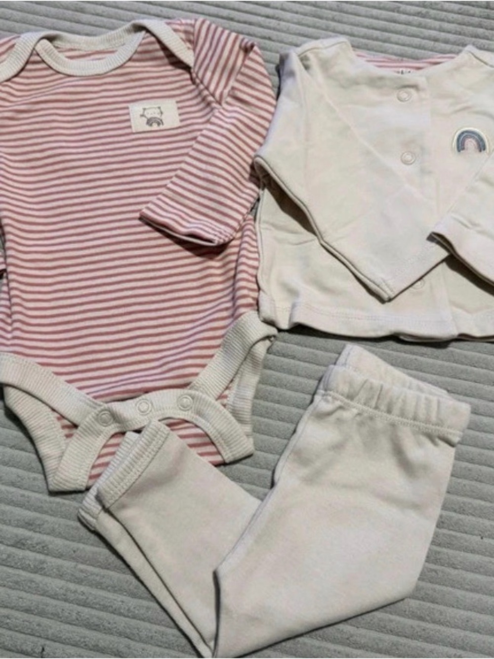 Bliss Pink Striped Bodysuit with Cream Top & Pants